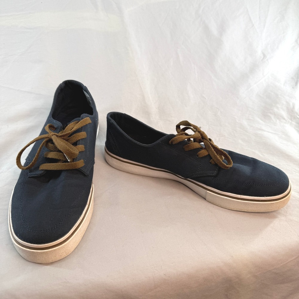 Nike Satire Canvas Skate Shoes Navy Blue White 477650-422 Mens‎ 9.5 Low Top